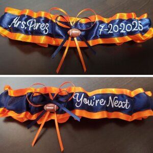 Name & Date + You're Next sports team garter basketball baseball football soccer